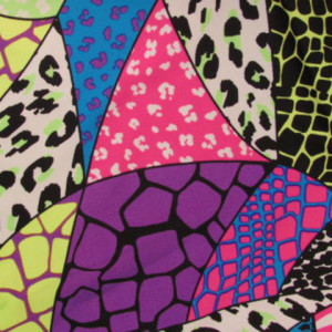 Colorful Geometric Animal Print Funky Pattern Triangles Fabric | Welcome to the Jungle