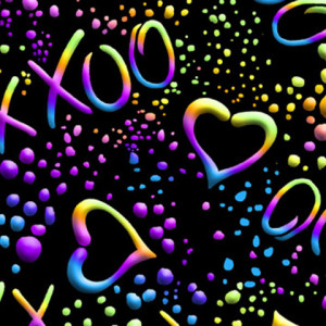 Neon Hugs and Kisses Fabric | Hugs & Kisses XXOO