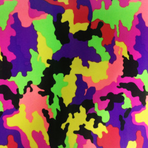 Neon Camo Stretch Fabric melted-camo-spandex-print