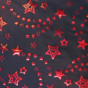 Foil Stars Stretch Fabric