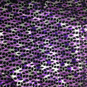 Diamond Fabric | Colorful Silver Foil on Black Stretch