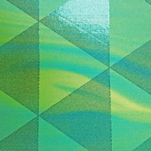 Geometric Foil Tie Dye Stretch Triangle shiny foil on blue/green tie dye