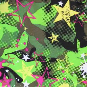 Digital Camo Stars Fabric | Graffiti Camo Star Print