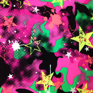 Digital Camo Stars Fabric | Graffiti Camo Star Print