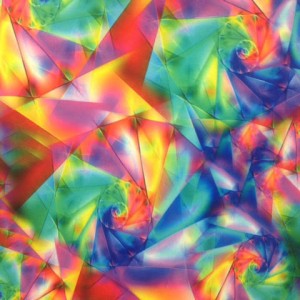 Geo Tye-Dye Spandex | Geo Spiral.