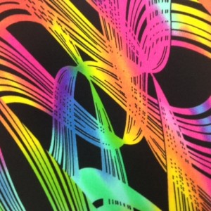 Neon Lines on Black Fabric | Traffic Spandex Print
