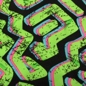 Neon Chevrons on Black Fabric| Chevron Spandex Print