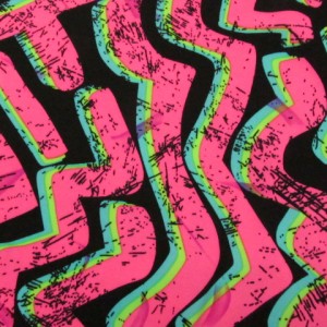 Neon Chevrons on Black Fabric | Chevron Spandex Print