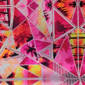 Bright Geo Palm Tree Fabric | Palm Tree Neon