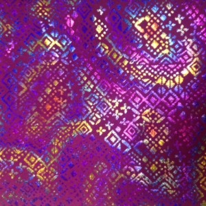 Metallic Box Pattern Spandex | Multi Foil Print
