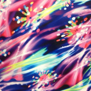 Neon Fireworks Print | Paintbrush Firework Stretch Fabric