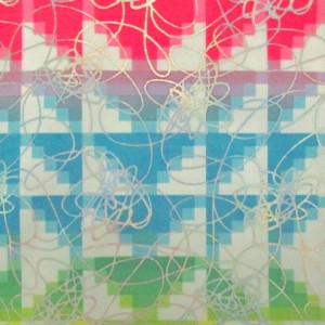 Neon Checkered Fabric | Neon Checks w/ Holo