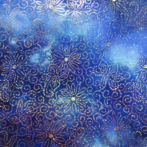 Blue Tye-Dye with Sparkle Flowers |Floral Night Sky