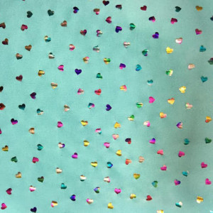 Multi Colored Heart Fabric