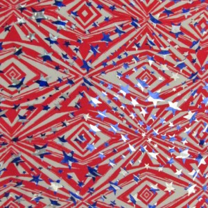Aztec Pattern with Stars Fabric | Patriotic Star Foil Prints