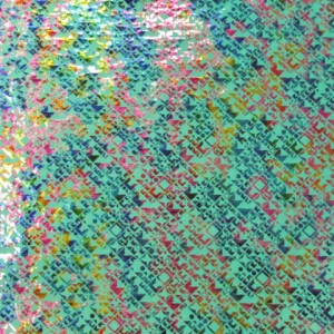 Teal and Multi Foil Print