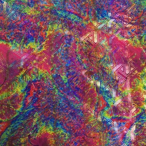 Bright Tie Dye Foil Spandex | Vapor Veil