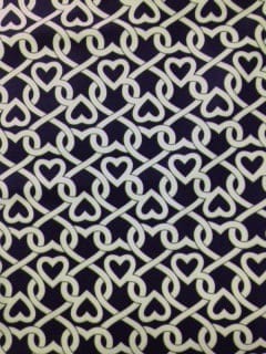 black white heart print