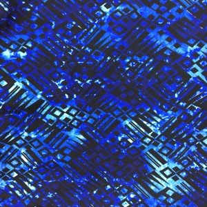Blue Black Diamond Print