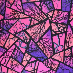 Neon Digital Tree Print