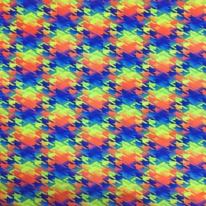 Neon Houndstooth Digital Printed Spandex