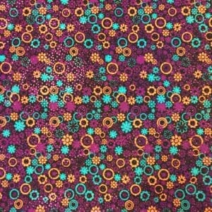 Floral Foil Printed Spandex | Bubble Flowers