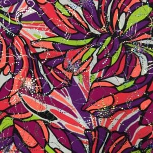 Floral Sparkle Printed Spandex | 70's Sparkle