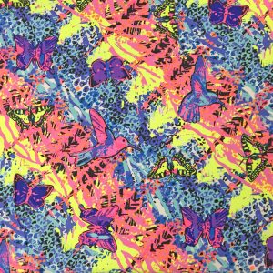 Neon Butterfly Bird Printed Spandex