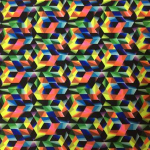 Multicolored Geometric Printed Spandex