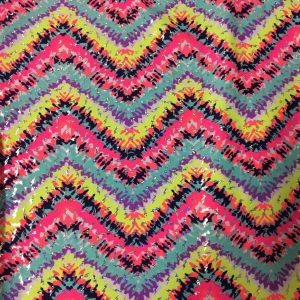 Neon Blurred Zig Zag Print