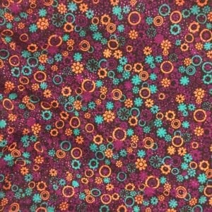 Dots and Flowers - Orange, printed spandex