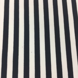 Cotton Poly Lycra Black and white Stripes 1/2″