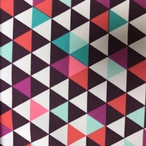 Multi colored Triangles, triangle print, spandex print, printed spandex
